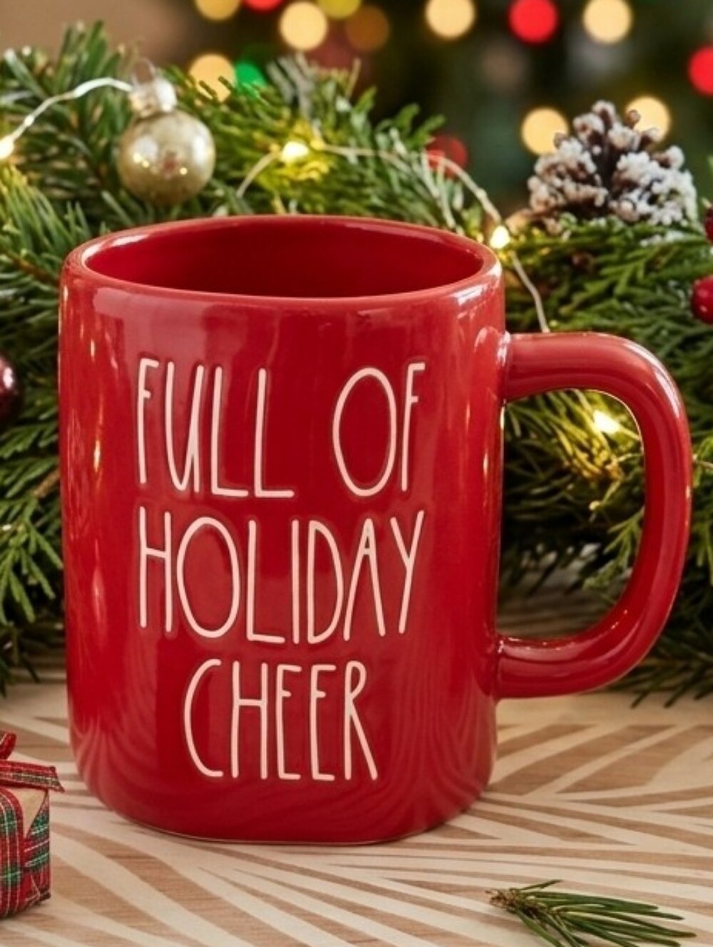 Rae Dunn Full Of Holiday Cheer Red Christmas Mug 16oz